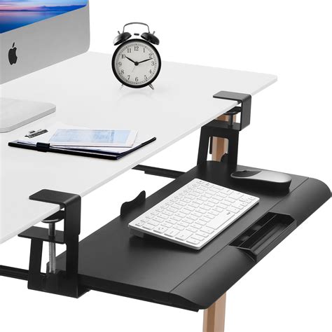 Buy Saemoza Keyboard Tray Under Desk, Adjustable Slide-Out Keyboard Tray for Computer Desk ...