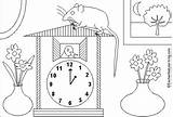 Hickory Dock Dickory Coloring Pages Nursery Rhyme Printable Colouring  sketch template