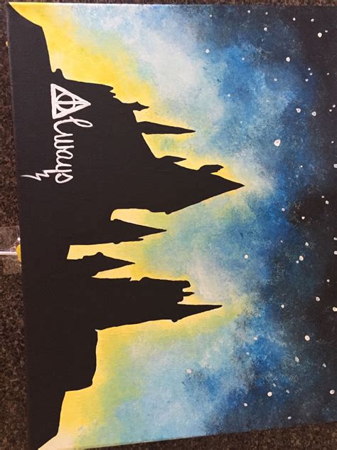 Hogwarts Silhouette Painting