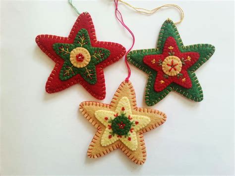 Folk Art Star Sewing Pattern Download, Felt Star Ornament PDF Pattern File, Downloadable Felt ...