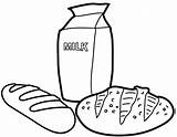 Bread Coloring Page Of Food  Mitraland sketch template