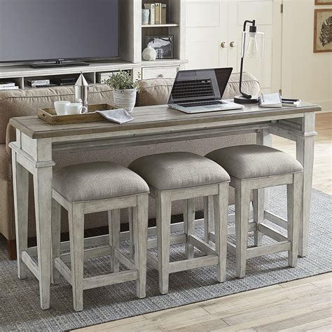 Libby Haven Transitional 4-Piece Console Bar Table Set | Walker's ...