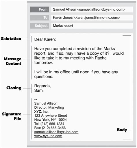 Professional Business Email Format Template Example