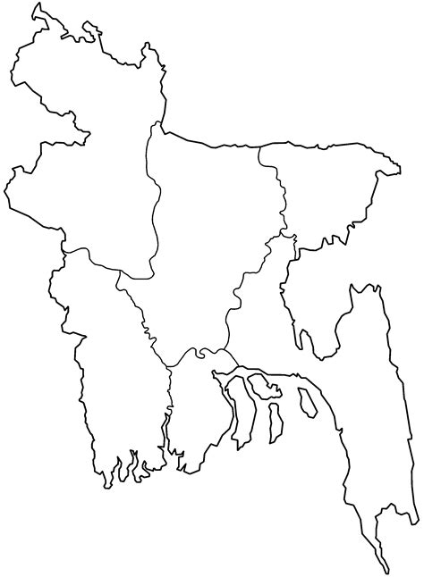 Bangladesh Divisions Blank - Mapsof.Net