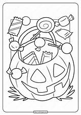 Printable Halloween Candy Pdf Coloring Page sketch template