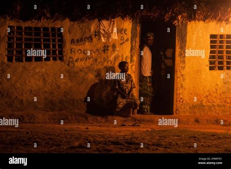 Village hut at night in Sapo National Park buffer zone, Liberia, West Africa Stock Photo - Alamy