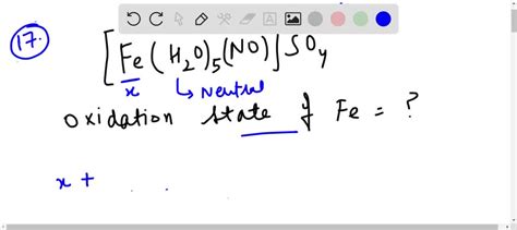 SOLVED: The brown ring complex compound is formulated as [Fe(H2 O)5(NO)] SO4. The oxidation ...