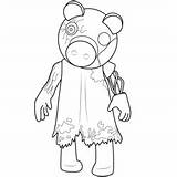 Piggy Distorted Roblox Coloring Page For Kids  Free Printable sketch template