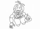 Withered Chica Coloring Pages sketch template