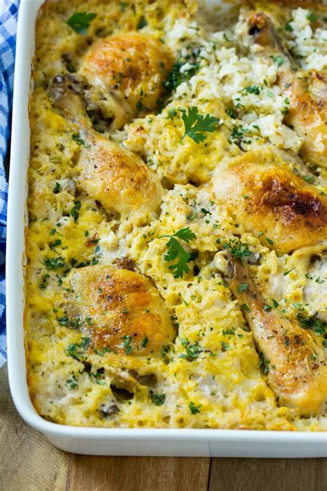 baked chicken legs and rice casserole recipe