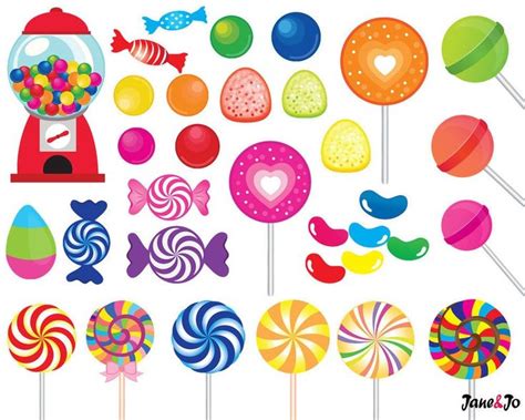 52 Clipart de bonbons, clipart de bonbons, imprimable, clipart de ...