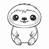 Sloth Coloring Clipart Outline Sloths Help Openclipart Printables  sketch template