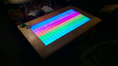Addressable RGB LED Coffee Table | Hackaday