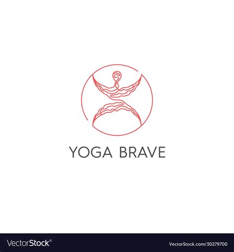 Line art balance yoga logo Royalty Free Vector Image