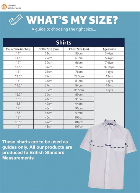 Size Guide | Pinders Schoolwear