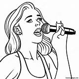 Miley Cyrus Singing On Stage Coloring Page  Pagescom sketch template