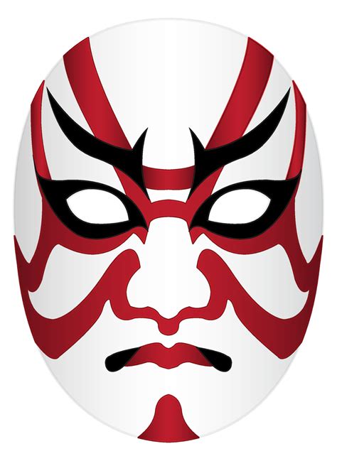 Japan kabuki mask on a white background 2317308 Vector Art at Vecteezy