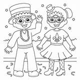 Premium Vector  Mardi gras jester Boy And Girl coloring Page sketch template
