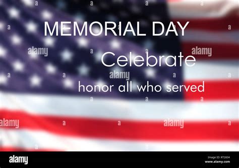 Memorial Day - Remember and honor with USA flag Stock Photo - Alamy