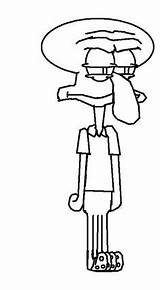 Squidward Playing Clarinet Coloring Page Sketch sketch template