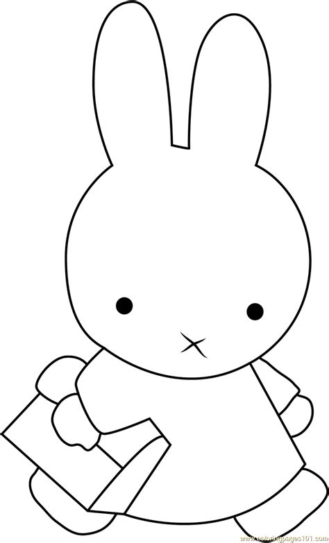 Cute Miffy Coloring Page - Free Miffy Coloring Pages : ColoringPages101.com