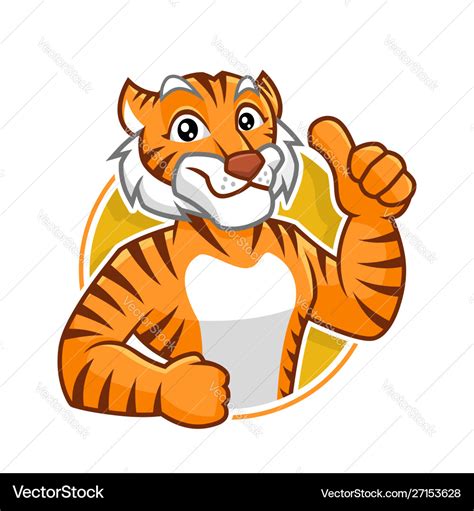 Tiger mascot character design Royalty Free Vector Image