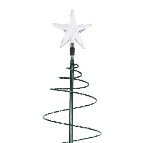 Solar Spiral Christmas Tree Lights Iron Art Ground Plug Lawn Lamp (Warm Light) | eBay