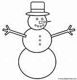 Snowman Top Hat Coloring Page sketch template