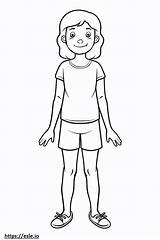 Young Girl For coloring sketch template