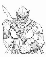 Orc Coloring Pages  Fantasy Creatures sketch template