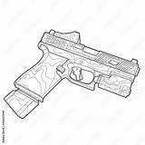 Coloring Pages Gun sketch template