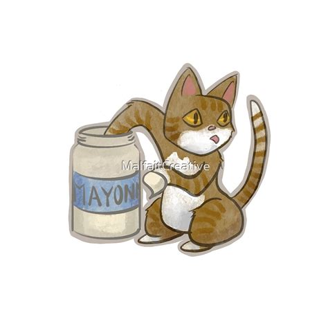 "Mayo Cat" by MalfaitCreative | Redbubble