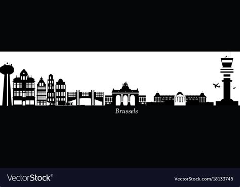 Brussels city skyline belgium Royalty Free Vector Image