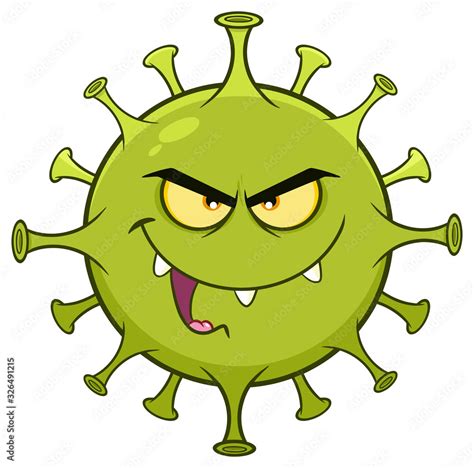 Angry Coronavirus (2019-nCoV) Cartoon Character of Pathogenic Bacteria. Vector Illustration ...