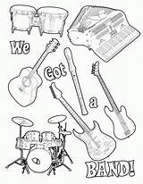 Music Instrument Coloring Page sketch template