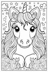 Premium AI Image  Unicorns highly Detailed Coloring Book For Kids sketch template