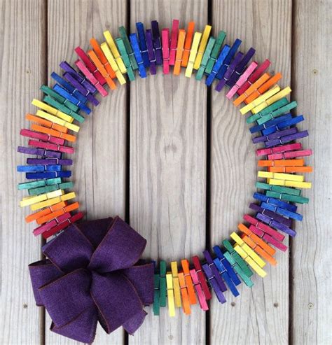 1000+ images about Clothespin wreaths on Pinterest | Clothespin magnets, Creativity and Spring ...