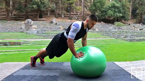 Stability Ball Push Ups Workout