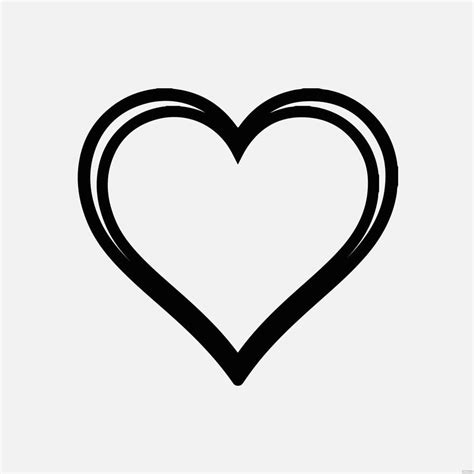 Heart Clipart Black And White Outline in Illustrator, SVG, JPG, EPS ...