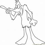 Daffy Duck Shouting Coloring Page For Kids  Free Printable sketch template
