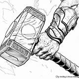 Mjolnir Vingadores Colouring Martillo Norway Thors Personagens Colorear  sketch template