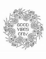 Good Vibes Coloring Book Pages Print sketch template