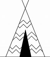 Teepee Wigwam Drawing Coloring Tent Pages Clipart Sheet Drawings Native  sketch template