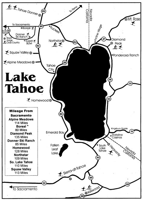 Lake Tahoe Ski Map
