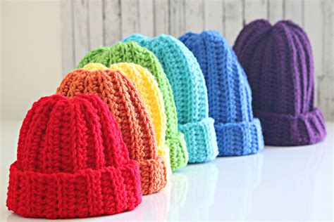 Crochet Ribbed Unisex Hat In All Sizes