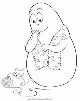 Barbapapa Wear Woollen Scarf Coloring Page For Kids  Free sketch template