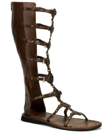 Roman Sandals Shoes Brown - Adult Roman Costume Shoes