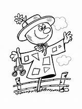 Coloring Scarecrow Cute Pages Printable Fall Color Kids Preschool  sketch template