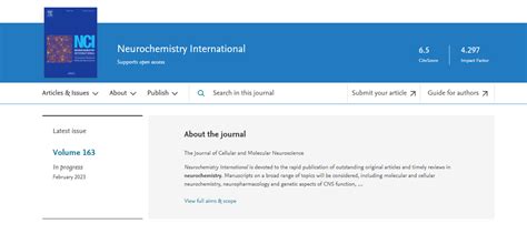 医学SCI期刊推荐：Neurochemistry International-佩普学术