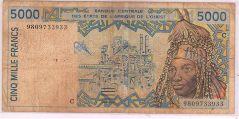 Burkina Faso, West African States - 5000 Francs currency note - KB Coins & Currencies